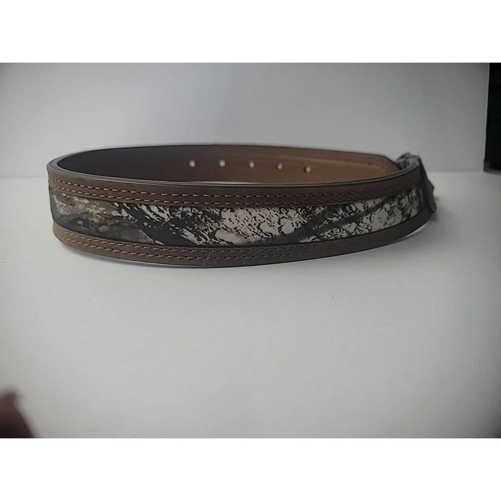 Vintage Nocona Belt Co Genuine Leather Belt No Buckle‎ Camouflage Brown Size 22